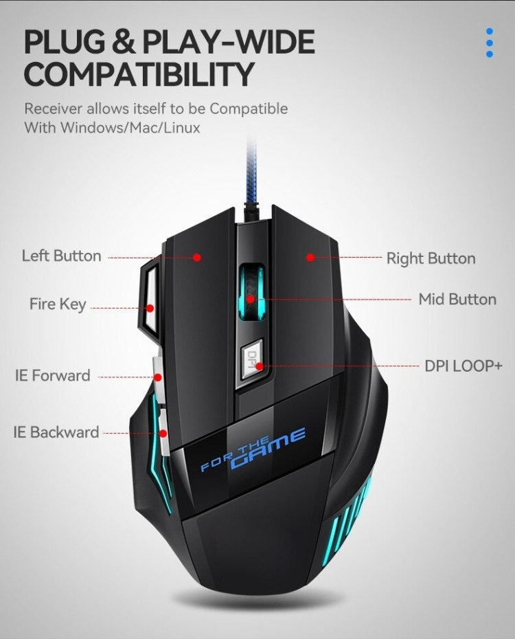 BIAGJI G8 Wired Gaming Mouse