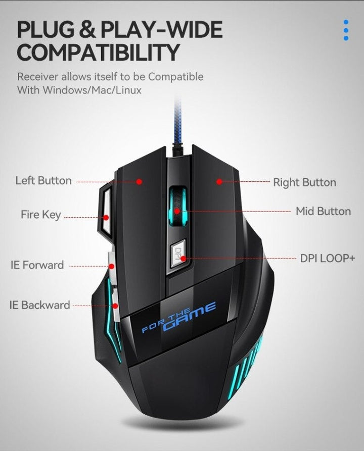 BIAGJI G8 Wired Gaming Mouse